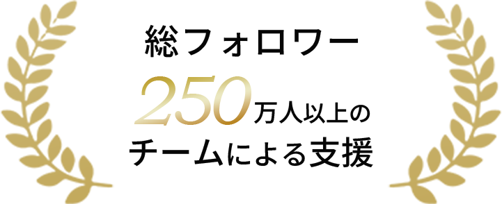 総フォロワー250万人以上のチームによる支援